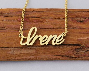Collana Personalizzata Con Nome IRENE In Acciaio 316L: Ciondolo Fatto A Mano, Made In Italy - 5