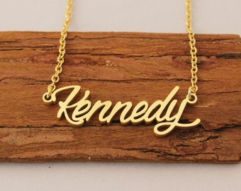 Custom Name Neckalce, Kennedy Gold Plated Name Necklace, Dainty Necklace, Personalized Necklace for Women Her Anniversary Gift