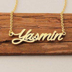 Name Necklace, Personalized Name Necklace, Minimalist Necklace, Cursive Her Name Pendant Christmas Gift for Yasmin
