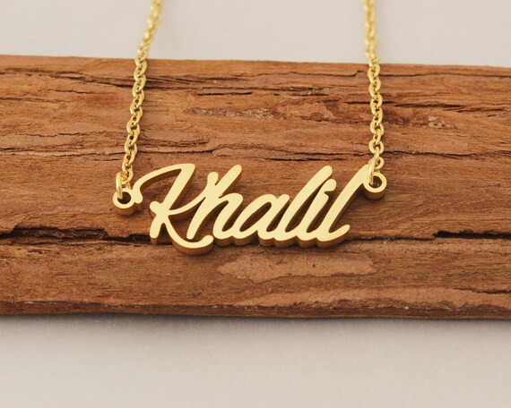 Name Necklace Custom Khalil Name 