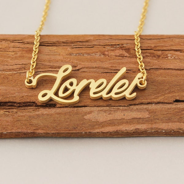 Name Necklace, Custom Lorelei Name Necklace, Minimalist Necklace with Name, Perfect Wedding Gift Name for Bridesmaid