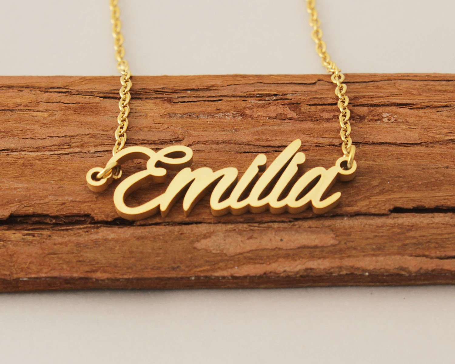 Name Necklace Custom Emilia Name Necklace Necklace With Name