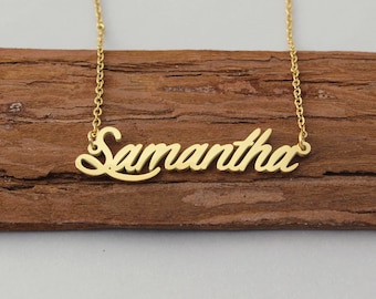 Custom Name Necklace Samantha Gold 
