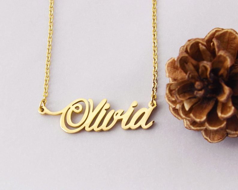 Name Necklace, Gold Plated Necklace for Hannah, Personalized Name Necklace Women Girls Christmas Gift image 7