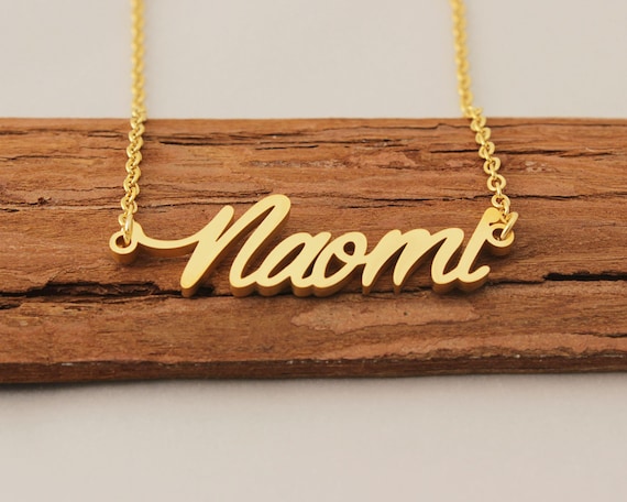 Name Necklace Personalized Gold Plated 