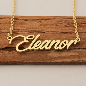 Name Necklace, Custom Name Necklace, Engraved Any Name Necklace, Tiny Necklace Mom Christmas Gift for Eleanor