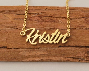 Kristin Name Necklace, Personalized Necklace, Letter Name Jewelry, Minimalist Necklaces for Women Mother Day Gift