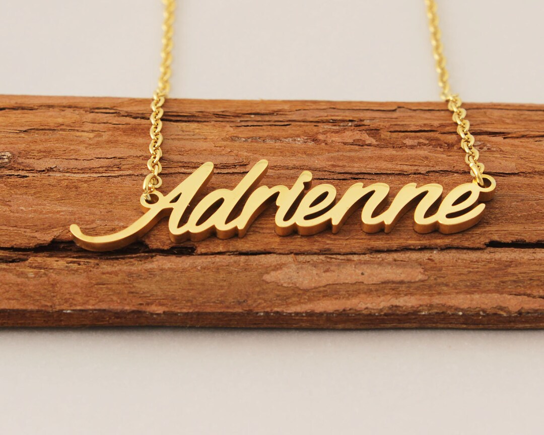 Custom Name Necklace, Adrienne Nameplate Necklace, Personalized