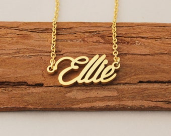 Name Necklace, Personalized Nameplate Necklace, Engraved Your Name on Necklace, Christmas Gift Necklace for Ellie