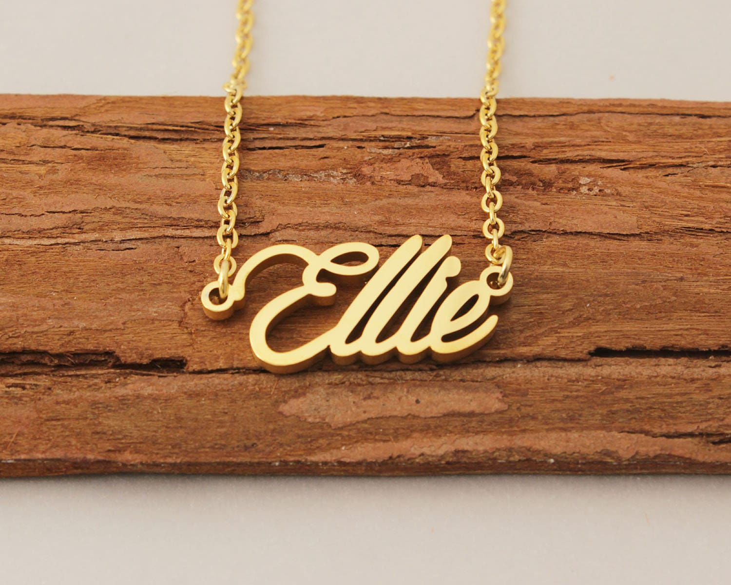 Name Necklace Personalized Nameplate Necklace Engraved Your Name on Necklace Christmas Gift Necklace for Ellie Etsy
