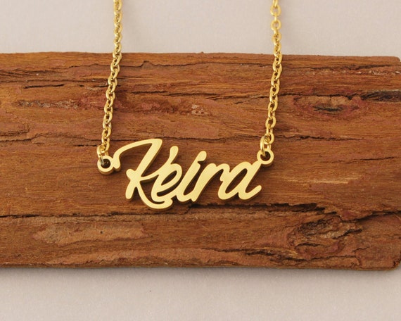 Personalized Name Necklace Keira Name Necklace Gold Name