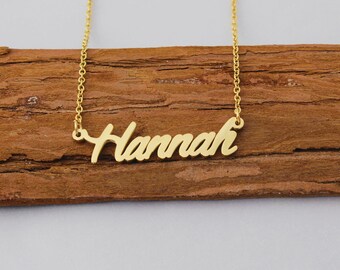 Name Necklace Gold Plated Necklace for Hannah Personalized Name