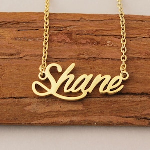 Shane Cursive Custom Name Necklace, Personalized Necklace, Dainty Gold Necklace ...