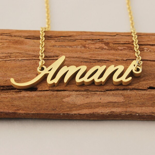 Custom Name Necklace, Dainty Necklace, Initial Necklace with Her Name, Personalized Christmas Birthday Gift Jewelry for Amani