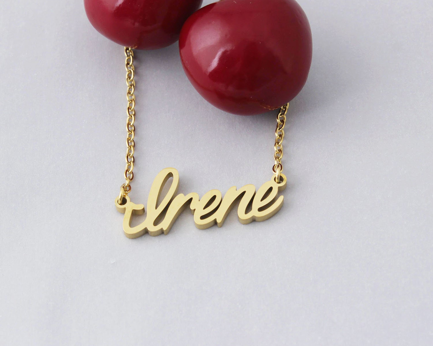 Collana Personalizzata Con Nome IRENE In Acciaio 316L - Ciondolo Made In Italy - Catena Regolabile 40+3 Cm