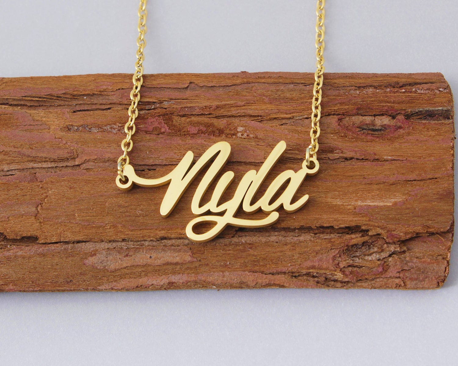 Name Necklace Custom Nyla Name Necklace Engraved Her Name on Etsy