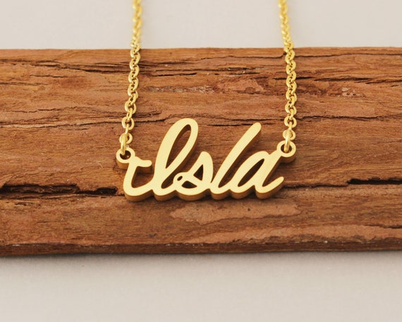 Name Necklace Dainty Necklace for Girls Personalized Necklace Engraved Gold Necklace Mother Day Gift for Isla Etsy Canada