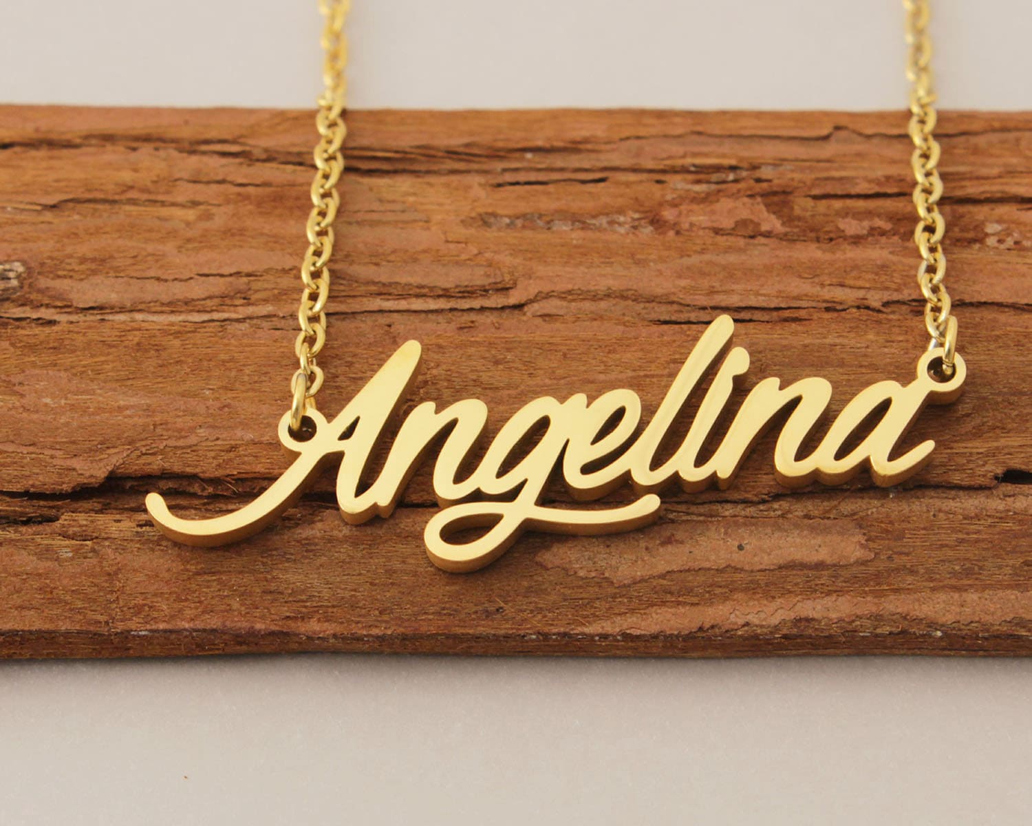 Angelina name best sale necklace