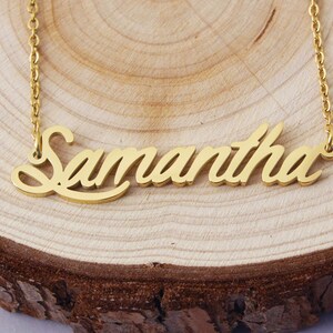 Name Necklace, Gold Plated Necklace for Hannah, Personalized Name Necklace Women Girls Christmas Gift image 4