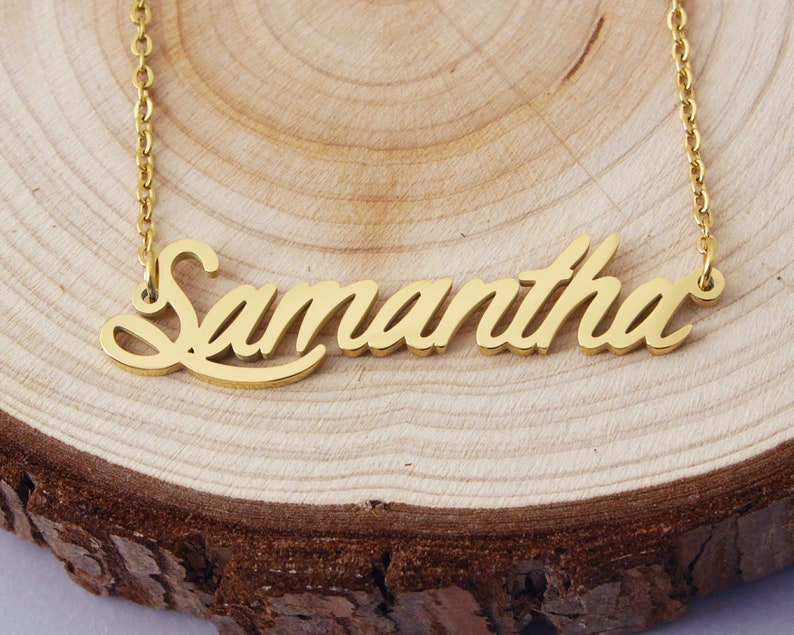 Name Necklace, Gold Plated Necklace for Hannah, Personalized Name Necklace Women Girls Christmas Gift image 4