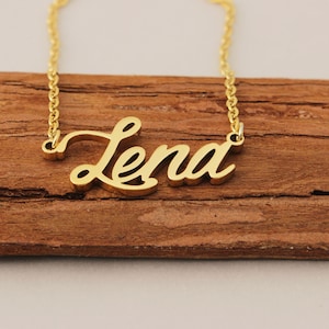 Minimalist Necklace, Customized Necklace Gold, Gold Plated Necklace Stainless Steel, Fashion Necklace Christmas Gift for Lena