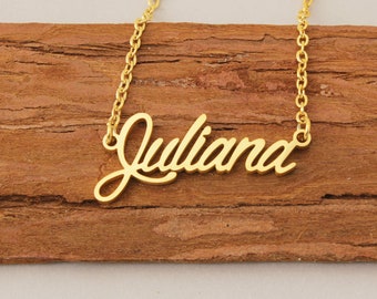 Custom Name Necklace, Juliana Letter Name Necklace, Personalized Design Your Name Jewelry with Gold Silver Rose Gold Color