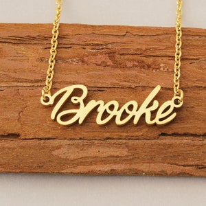 Name Necklace, Custom Gold Plated Necklace for Brooke, Dainty Necklace, Fashion Necklace for Girls, Perfect Back to School Gift for Kids