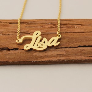 Name Necklace, Personalized Lisa Name Necklace, Letter Necklace, Fashion Necklace Stainless Steel by Hand