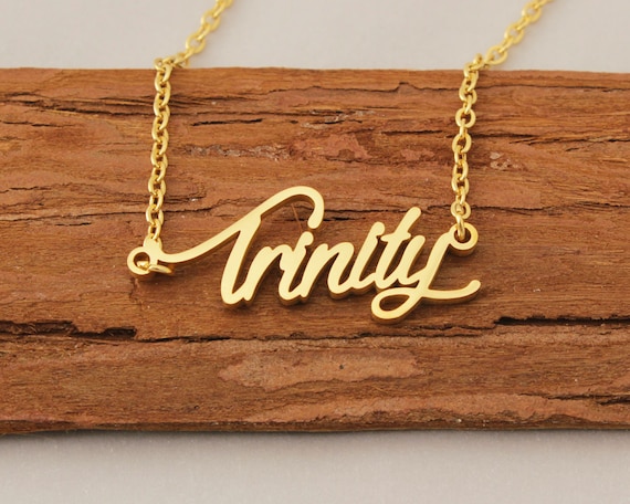 Trinity name necklace sale