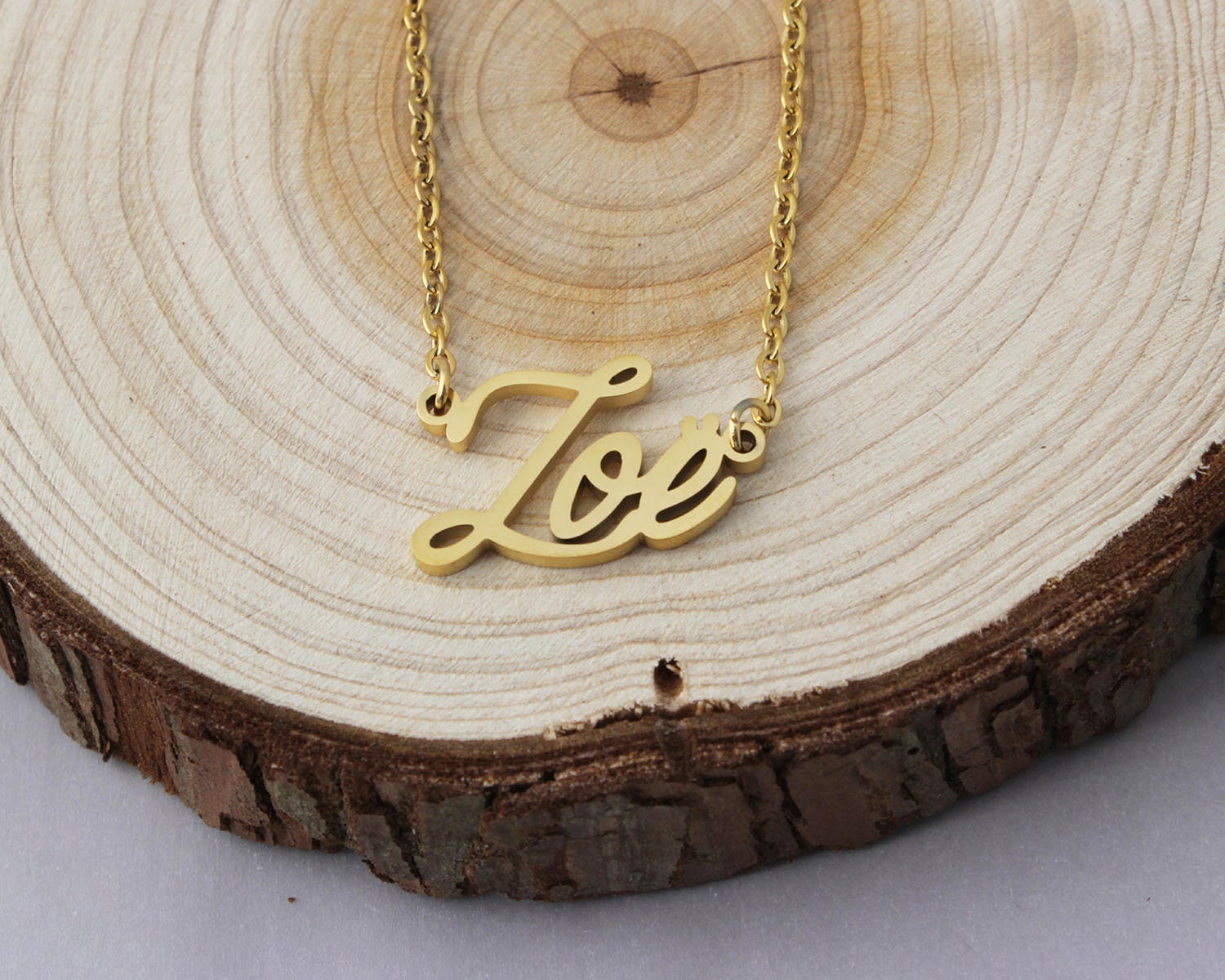 Custom Name Necklace, Zoë Necklace With a Little Bit Custom Name Necklace, Zoë Necklace With a Little Bit
