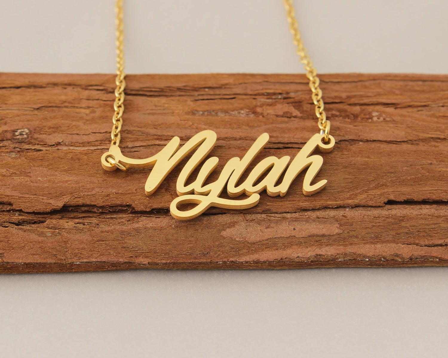 Nylah Name Necklace, Personalized Nameplate Necklace, Letter Necklace, Wedding Gift Bridesmaid Necklace for Girls