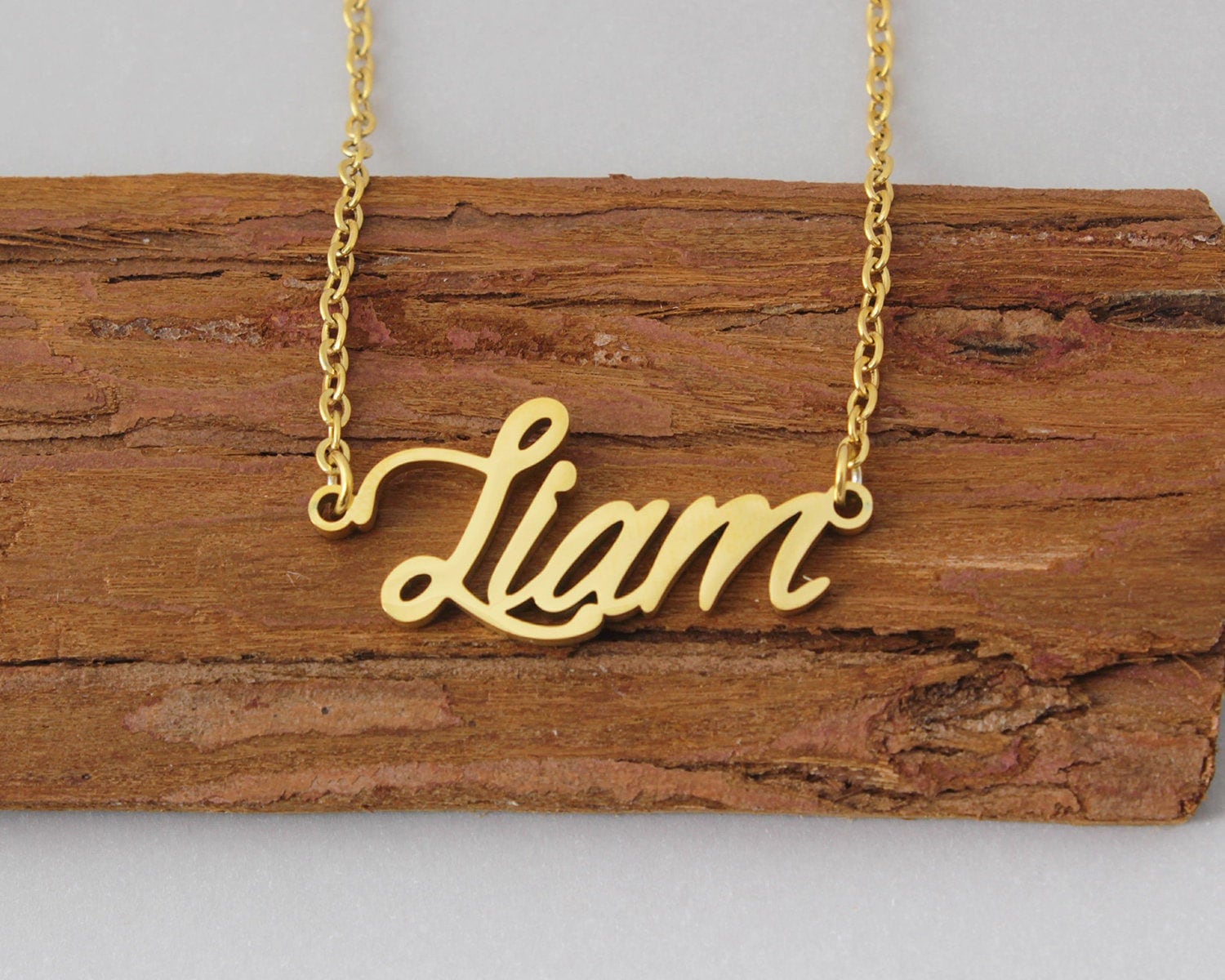 Custom Name Necklace Liam Nameplate Necklace Cursive Any Name