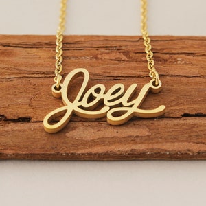 Name Necklace, Custom Joey Name Necklace, Initial Necklace, Name Pendant for Women Wife Anniversary Gift Jewelry