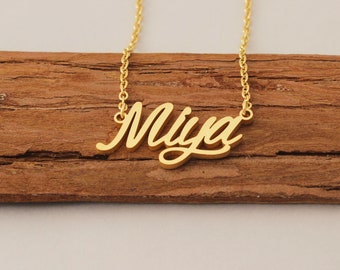 Name Necklace, Personalized Name Necklace, Engraved Necklace for Sister, Letter Necklace Christmas Mother Day Gift for Miya