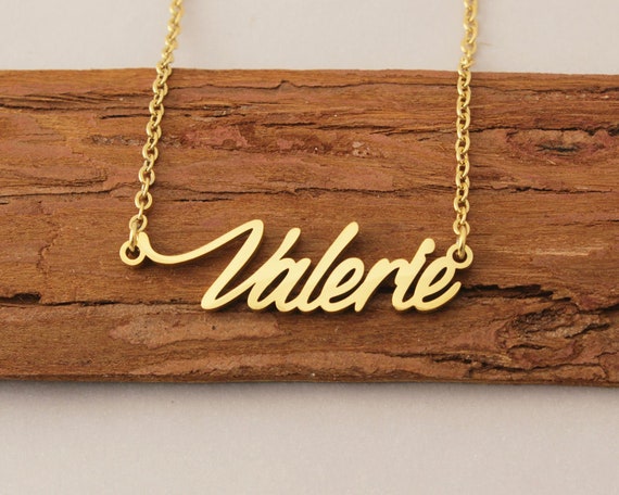 【HYERES LOR】Name gold chain necklace Carrie Name Necklace (Rose Gold)