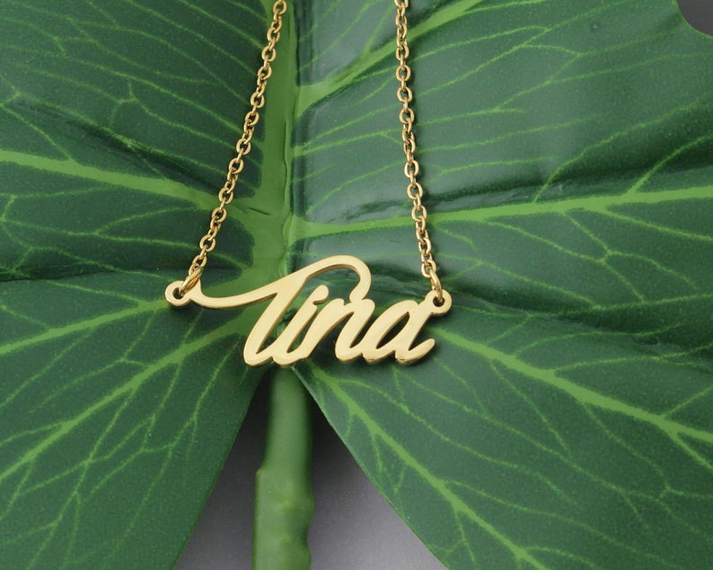 Name Necklace, Gold Plated Necklace for Hannah, Personalized Name Necklace Women Girls Christmas Gift image 8