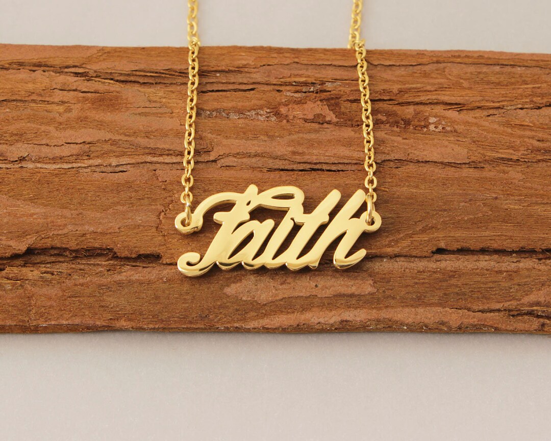 Faith on sale name necklace