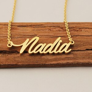 Name Necklace, Custom Name Necklace, Engraved Necklace for Her, Letter Necklace Friendship Necklace Christmas Gift for Nadia