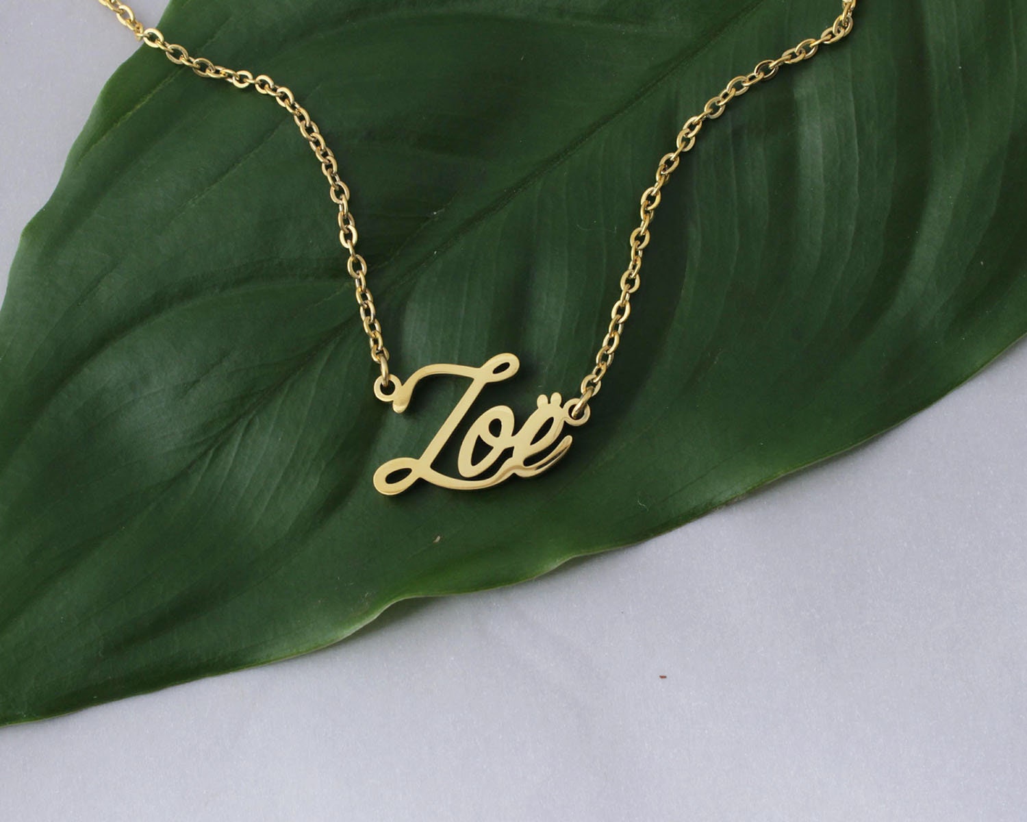 Custom Name Necklace, Zoë Necklace With a Little Bit Custom Name Necklace, Zoë Necklace With a Little Bit