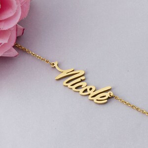 Name Necklace, Gold Plated Necklace for Hannah, Personalized Name Necklace Women Girls Christmas Gift image 5