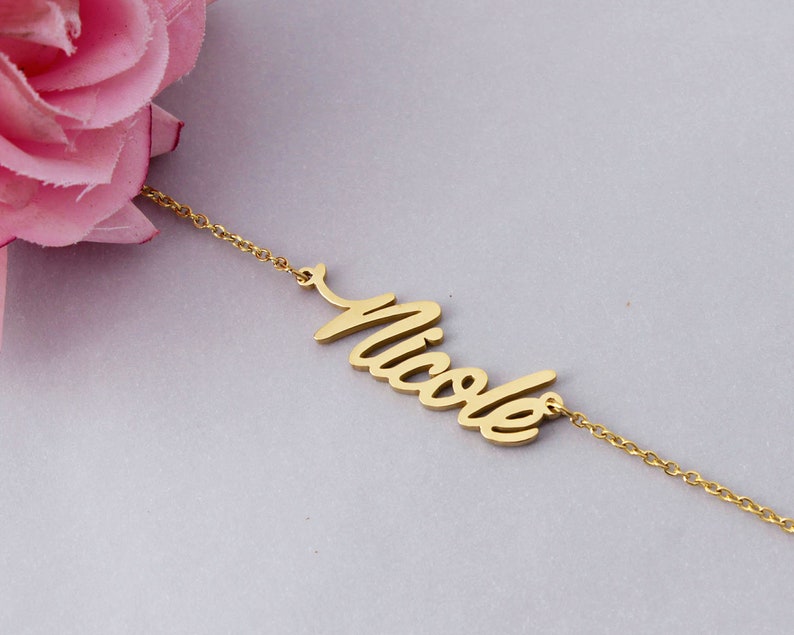 Name Necklace, Gold Plated Necklace for Hannah, Personalized Name Necklace Women Girls Christmas Gift image 5