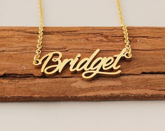 Name Necklace, Custom Initial Necklace, Couples Necklace, Personalized Wedding Gift Necklace for Bridget