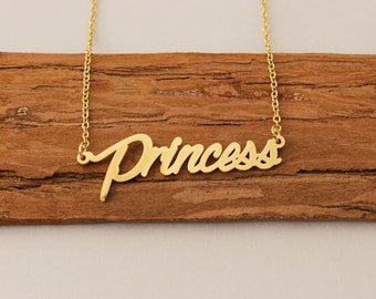 Name Necklace, Personalize Name Necklace, Princess Fairy Tale Necklace for Girls , Custom Gold Silver Rose Gold Necklace