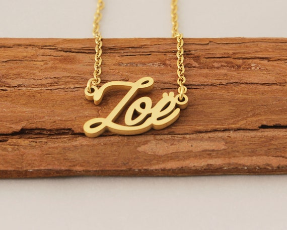 Custom Name Necklace, Zoë Necklace With a Little Bit Custom Name Necklace, Zoë Necklace With a Little Bit