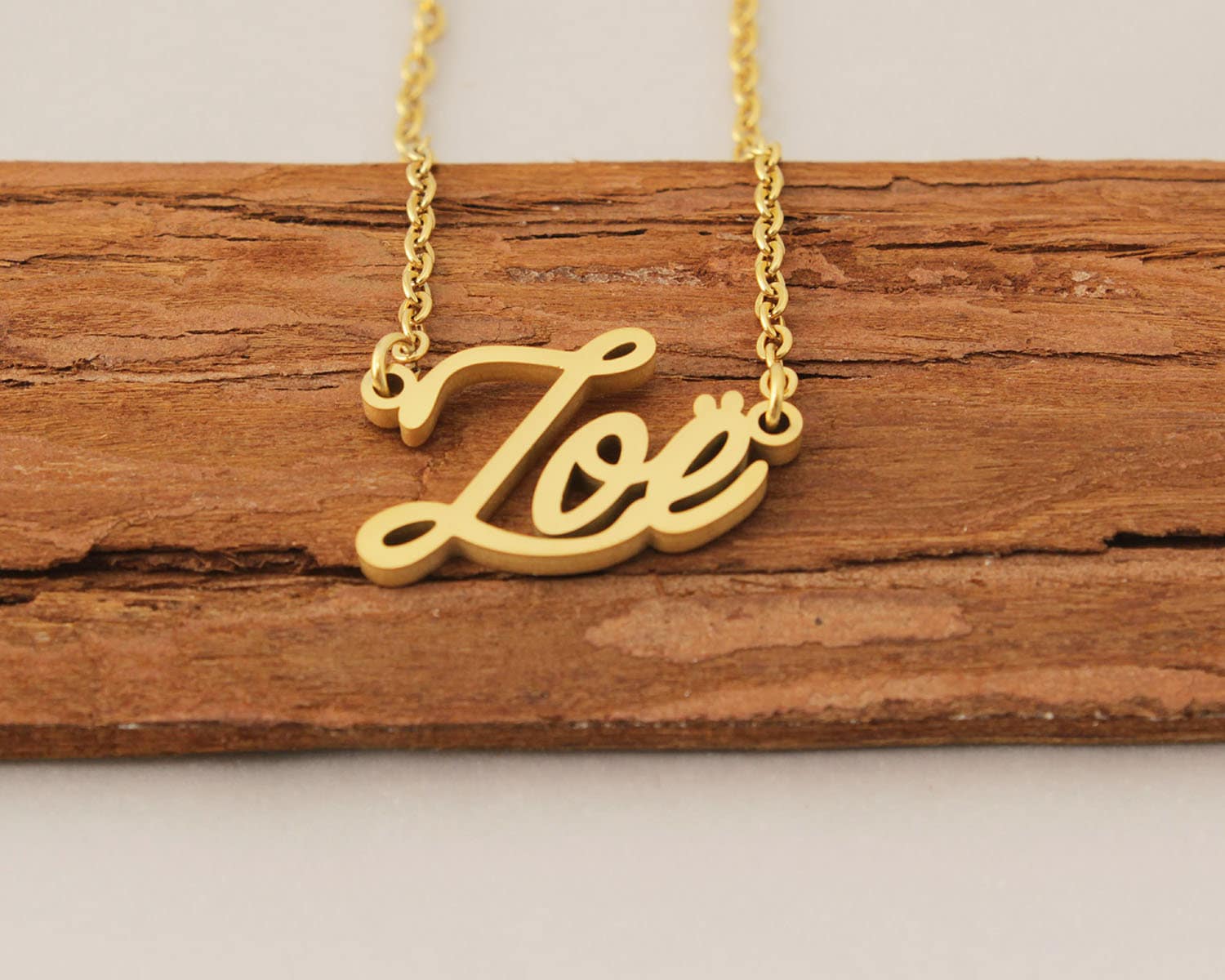 Zoe name necklace deals