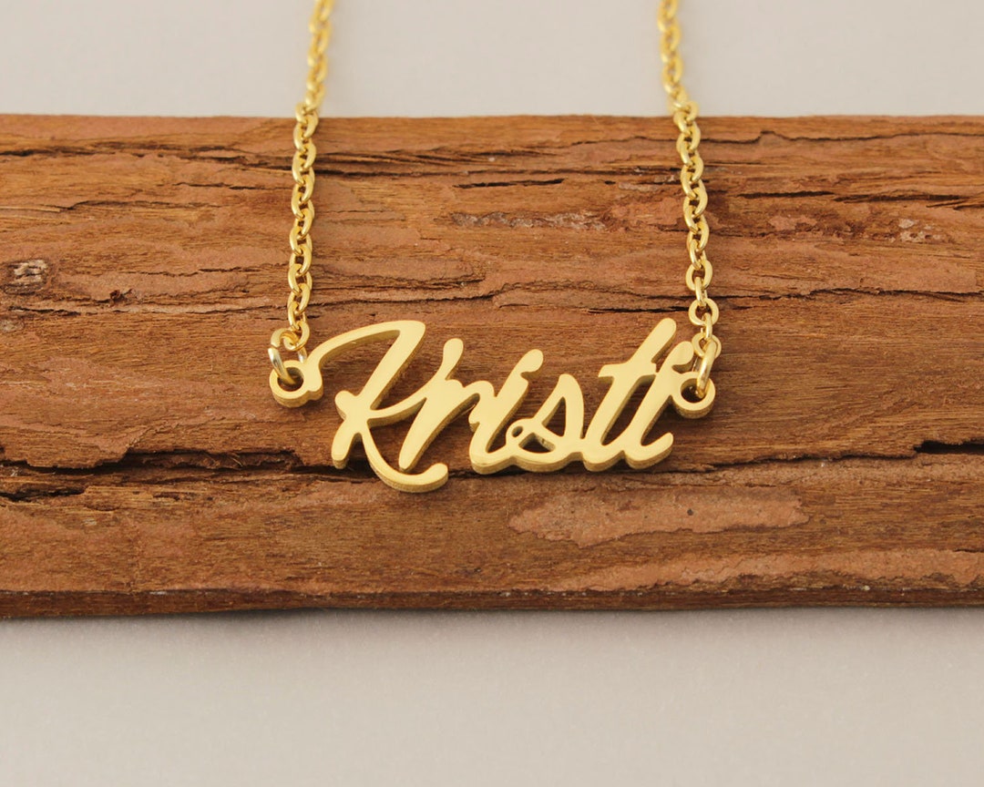 Buy Name Necklace, Custom Kristi Gold Name Necklace, Tiny Rose Gold  Neckalce With Name, Personalized Gold Plated Necklace for Her Online in  India