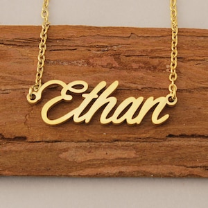 Name Necklace Personalized Gold Plated 
