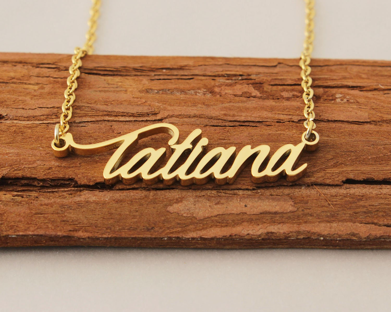 Custom Name Necklace, Tatiana Letter Name Necklace