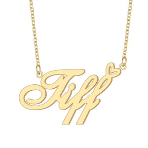 Tiff Name Neckalce, 18K Gold Plated Name necklace, Best Friend Chucky and Tiff Jewelry for Girls Her