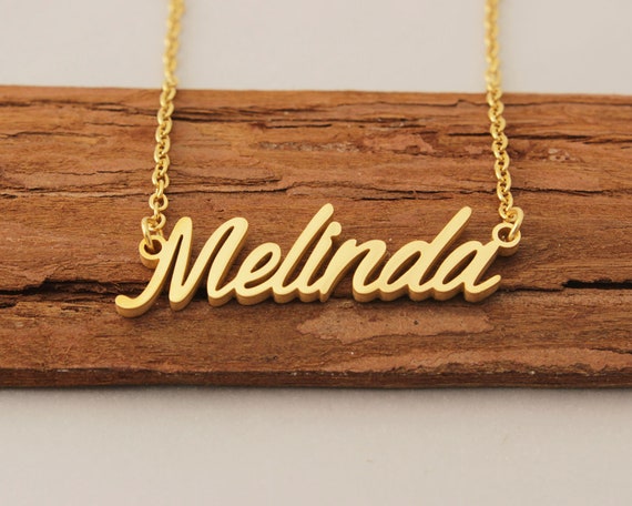 Name Necklace Melinda Name Necklace Customized Name Pendant